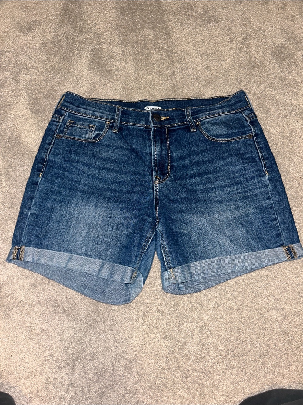 Old Navy Dark Blue Denim Roll-Cuff Shorts
